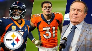 STEELERES interesados en RUSSELL WILSON  JUSTIN SIMMONS cortado  ¿BELICHICK comentarista [upl. by Laroc]