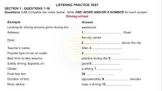 Driving School  IELTS LISTENING PRACTICE TEST 38  Recent Actual Listening Test [upl. by Aehs657]