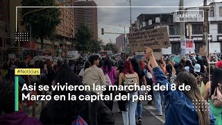 Así fueron las marchas del 8 de marzo en Bogotá [upl. by Eiznil]