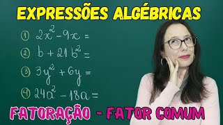 FATORAÇÃO DE EXPRESSÕES ALGÉBRICAS  FATOR COMUM EM EVIDÊNCIA  Professora Angela Matemática [upl. by Roderigo]