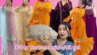 Meesho party wear suit set haul meesho suit set haul  designer suit set from meesho [upl. by Artus]