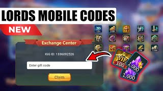 LORDS MOBILE CODES 2024  LORDS MOBILE NEW EVENTS  LORDS MOBILE CODES [upl. by Ahsinam649]