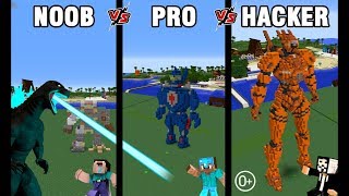 Minecraft Battle NOOB vs PRO vs HACKER BUILD ROBOTS TO FIGHT GODZILLA CHALLENGE in Minecraft [upl. by Philine]