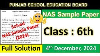 Class 6 4 Dec 2024 NAS Exam Solved Sample paper NAS 2024 solved paper class 6 Parakh National [upl. by Abla]