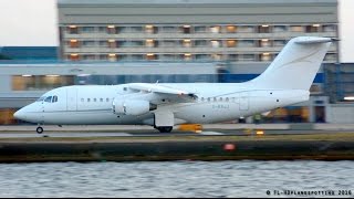 Cello Aviation BAe 146200 Landing amp Takeoff at LondonCity LCYEGLC [upl. by Adnaval819]