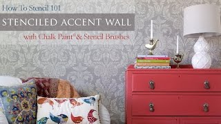 How to Stencil 101 Painting an Accent Wall with Wall Stencils and Chalk Paint [upl. by Harwell]