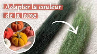 Modifier la couleur de la laine cardée  Astuce feutrage à laiguille [upl. by Annazus]