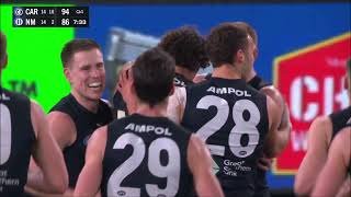 Adam Saads 4th quarter goal  WOOF  AFL Round 19 2024  Carlton vs North Melbourne [upl. by Tillford]