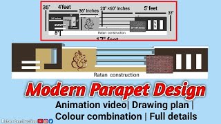 TMConstruction Morden Parapet Wall Design  3D parapet wall design  video n 666 [upl. by Isbella]