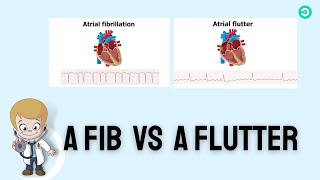 Atrial Fibrillation aFib Vs Atrial Flutter aFlutter ECG Review [upl. by Notsirk]