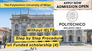 Study in Italy  How apply Polytechnic University of Milan Step by Step Procedure Without IELTS [upl. by Reyam]