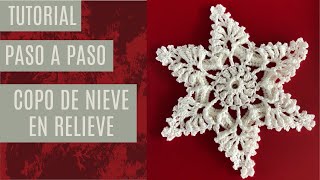 TUTORIAL COPO DE NIEVE A CROCHET crochet crochetinstructions tipdetejido navidad [upl. by Steffen329]