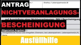 Antrag auf NV  Nichtveranlagungsbescheinigung Tutorial  Erklärung  Ausfüllhilfe [upl. by Donnenfeld775]