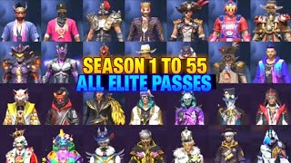 FREE FIRE OLD ELITE PASS  SEASON 1 TO 55 ELITE PASS FREE FIRE  ALL ELITE PASS BUNDLE  FREE FIRE [upl. by Gabbert398]