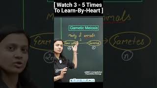 quot GAMETIC MEIOSIS quot Mostly in Animals With QuickShot Biology  Poonam Maam biology neet shorts [upl. by Eisor]