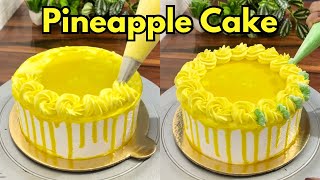 Pineapple Cake Decoration  Pineapple Flavour Cake [upl. by Nahsor]