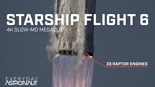 4K SlowMo Starship Flight 6 Supercut w Clean Audio [upl. by Vikki782]