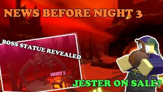 NIGHT 3 BOSS REVEALED  Jester ON SALE News Before Last Night  Tower Defense Simulator [upl. by Navnod386]