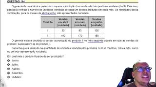 ENEM 2023 matemática O gerente de uma fábrica pretende comparar a evolução das vendas de dois produt [upl. by Rawna496]