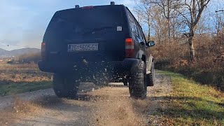 Jeep Cherokee XJ 25 TD VM  New Exhaust Sound Take Off Test Drive [upl. by Aysahc97]