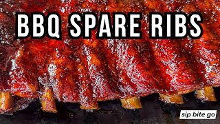 BBQ Smoked Spare Ribs with Mustard Binder [upl. by Suoicerp]