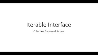 Iterable Interface [upl. by Sherurd]