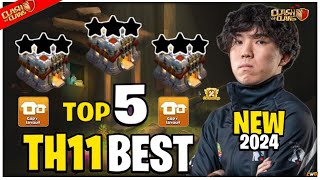 TOP 5 NEW BEST 🔥 TH11 WAR BASE LINK 2024 TH11 ANTI 2 STAR WAR BASE TH11 CWL BASE CLASH OF CLANS [upl. by Kaja969]