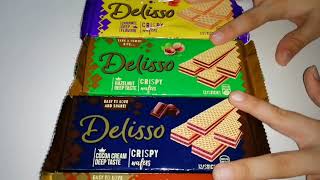 Delisso Wafers  Caramel Deep Flavor And Hazelnut Flavor Wafer delicious asmr yummy unpacking [upl. by Genie]