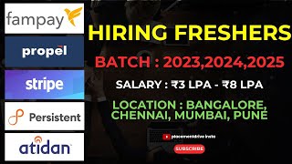 Latest Job Openings for Freshers at FamPay Propel Stripe amp More  Apply Now [upl. by Kehr]