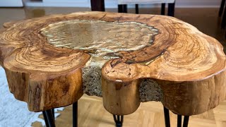 Couchtisch aus Holz Blattgold und Epoxidharz [upl. by Yelwah]