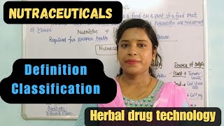 Nutraceutical  Definition amp Classification of Nutraceuticals  Herbal Drug Technology  B Pharma6th [upl. by Eindys]