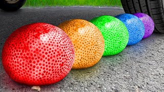 Car vs Giant Slime Balls With Crushing Soft Crunchy Things amp Experiment Car  Crunchy Ex [upl. by Jerri]