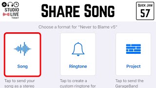 How to SHAREEXPORT your GarageBand iOS songs iPadiPhone [upl. by Yregram]