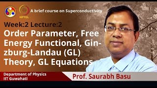 Lec 5 Order parameter Free energy functional GinzburgLandau GL Theory GL equations [upl. by Ainit]