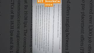 NIT Rourkela ECE and CS placements 2024 [upl. by Karney]