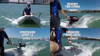 Gear Review  Epropulsion Spirit 10 amp Torqueedo Travel 1003C vs Mercury 2Stroke  Boating NZ [upl. by Annert]