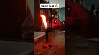 Flame Test  Colour Of Strontium Sr2  Qualitative Analysis Chemistry Practical experiment [upl. by Bander]