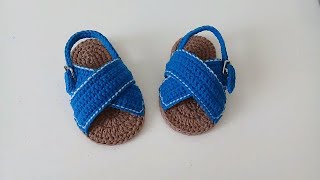 sandalias cruzadas para bebe a crochet 36 meses [upl. by Maurizia730]