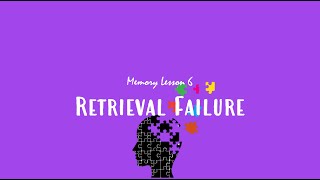 ALevel Psychology AQA Retrieval Failure [upl. by Apoor837]