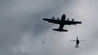 Midair refueling I didn’t know they could do Helicopters Assume were flying out of Fort Campbell [upl. by Haelhsa136]