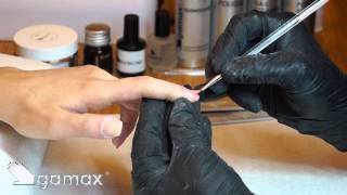 Cobertura de uñas naturales con gel y aplicación del gel de color metodo gamax [upl. by Eiram]