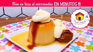 Flan en TAZA al MICROONDAS fácil rápido y delicioso [upl. by Coheman]