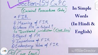 FIR  Section 154 CrPC [upl. by Arica]