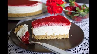 Cheesecake alle fragole senza cottura  Ricetta [upl. by Loos]