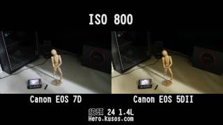 Canon EOS 5D2 vs 7D iso100 6400 [upl. by Dotson]