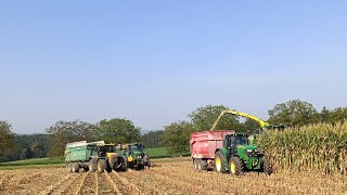 Dvou denní Siláže kukuřice 2024 v ZOD Lešná John Deere 8200i 7930 6155m 7530 JCB Fastrac 4220 [upl. by Hayidan]