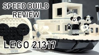 LEGO 21317 Speed Build  LEGO Steamboat Willie Speedbuild  LEGO Ideas 21317 Review  Mickey Mouse [upl. by Emerej]