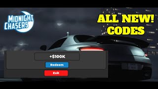 🌙 ALL WORKING CODES FOR MIDNIGHT CHASERS  ROBLOX MIDNIGHT CHASERS CODES 🚗 [upl. by Rozek]