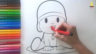 APRENDE a PINTAR a POCOYO con COLORES  COLOREA con APRENDE KIDS [upl. by Bramwell]