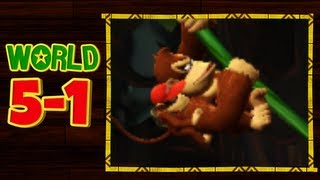 Donkey Kong Country Returns 3D  51 Vine Valley All Puzzle Pieces and KONG Letters [upl. by Nolrac]